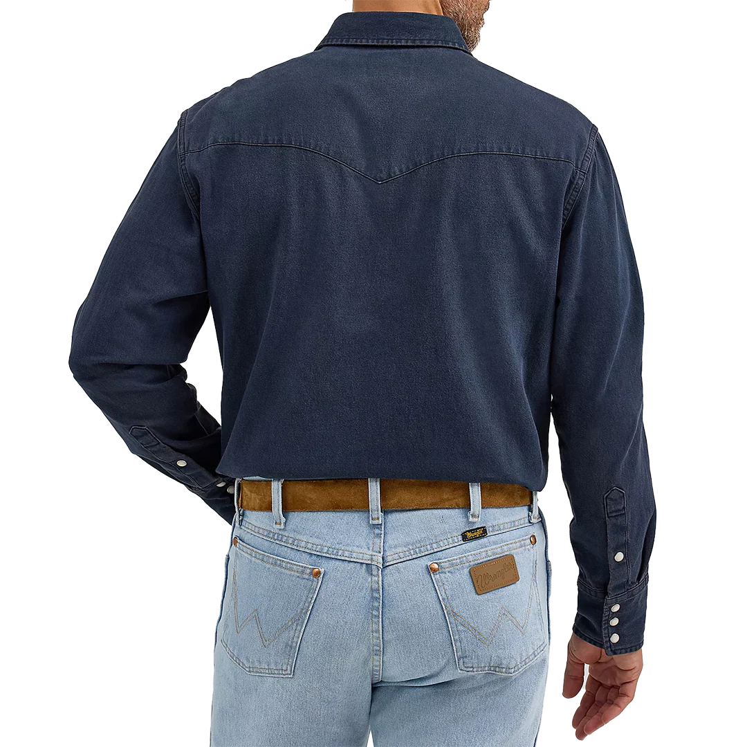 Wrangler Men's Vintage-Inspired Western Long Sleeve Snap Workshirt