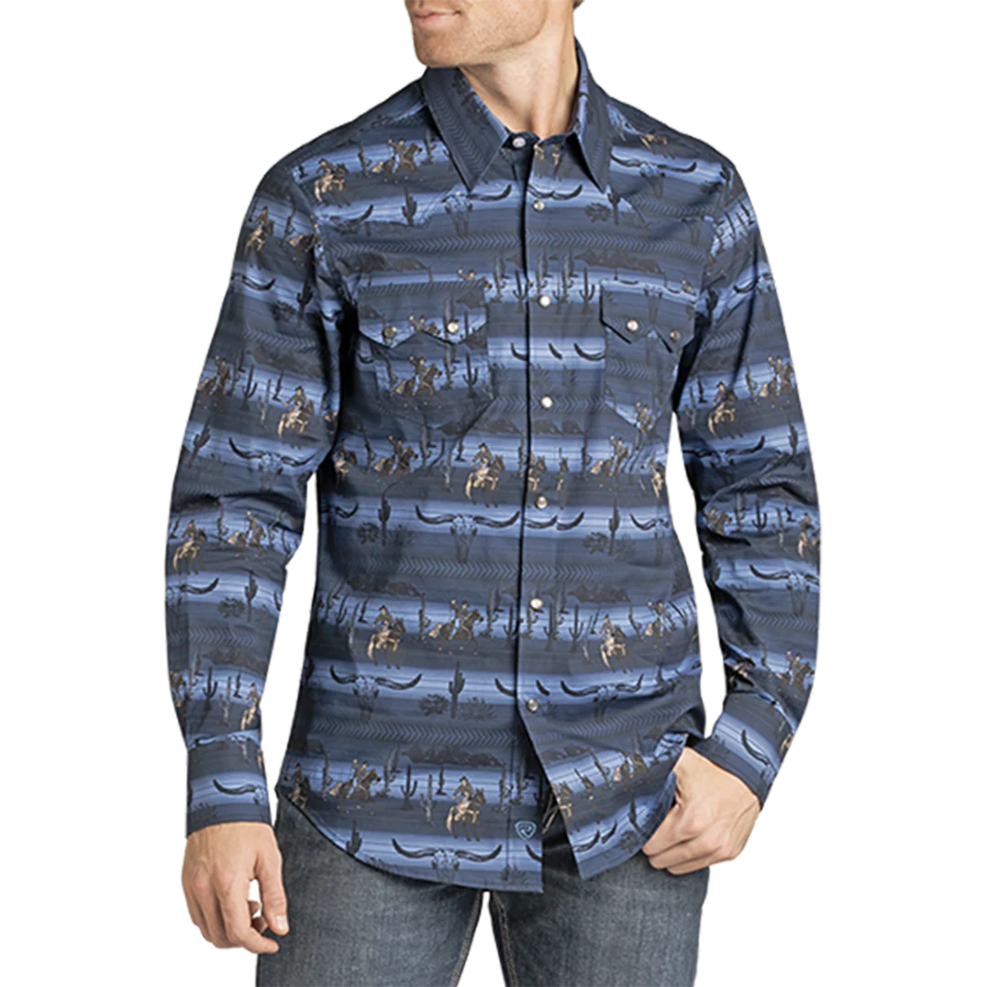 Rock & Roll Denim Men's Serape Convo Long Sleeve Snap Shirt