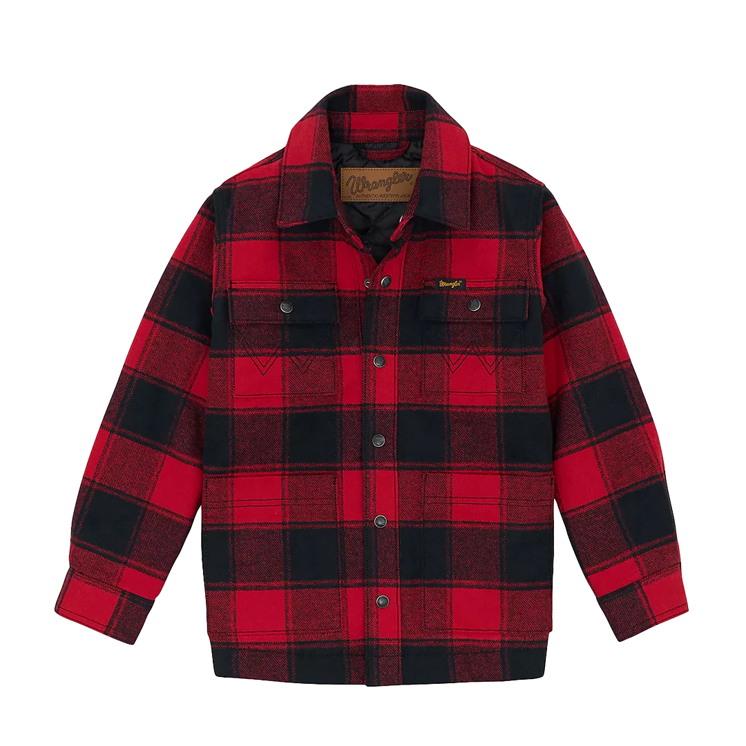 Wrangler Boys' Quilt Lined Flannel Shirt Jacket