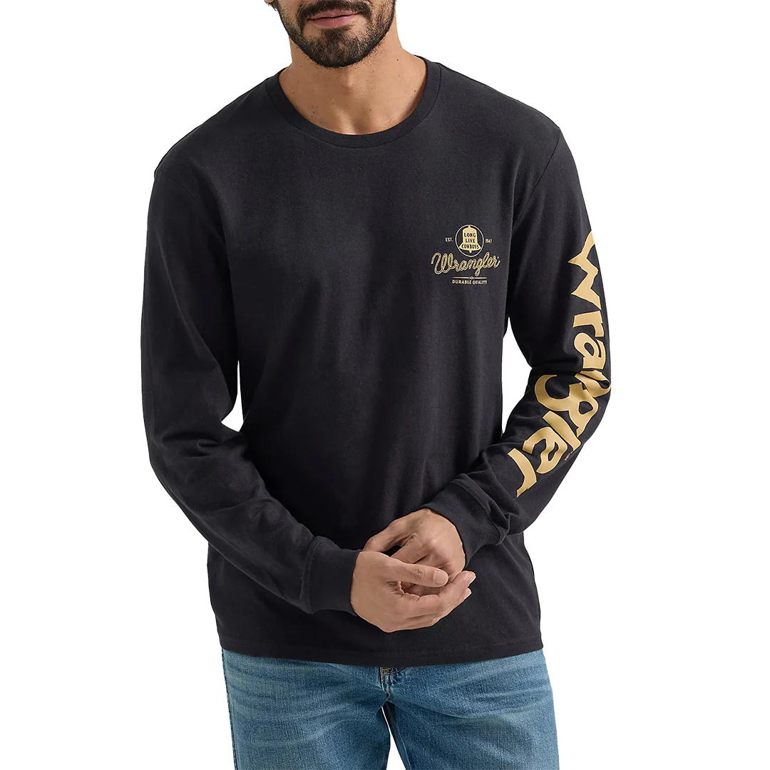 Wrangler Men's Bucking Bull Long Sleeve Graphic T-Shirt