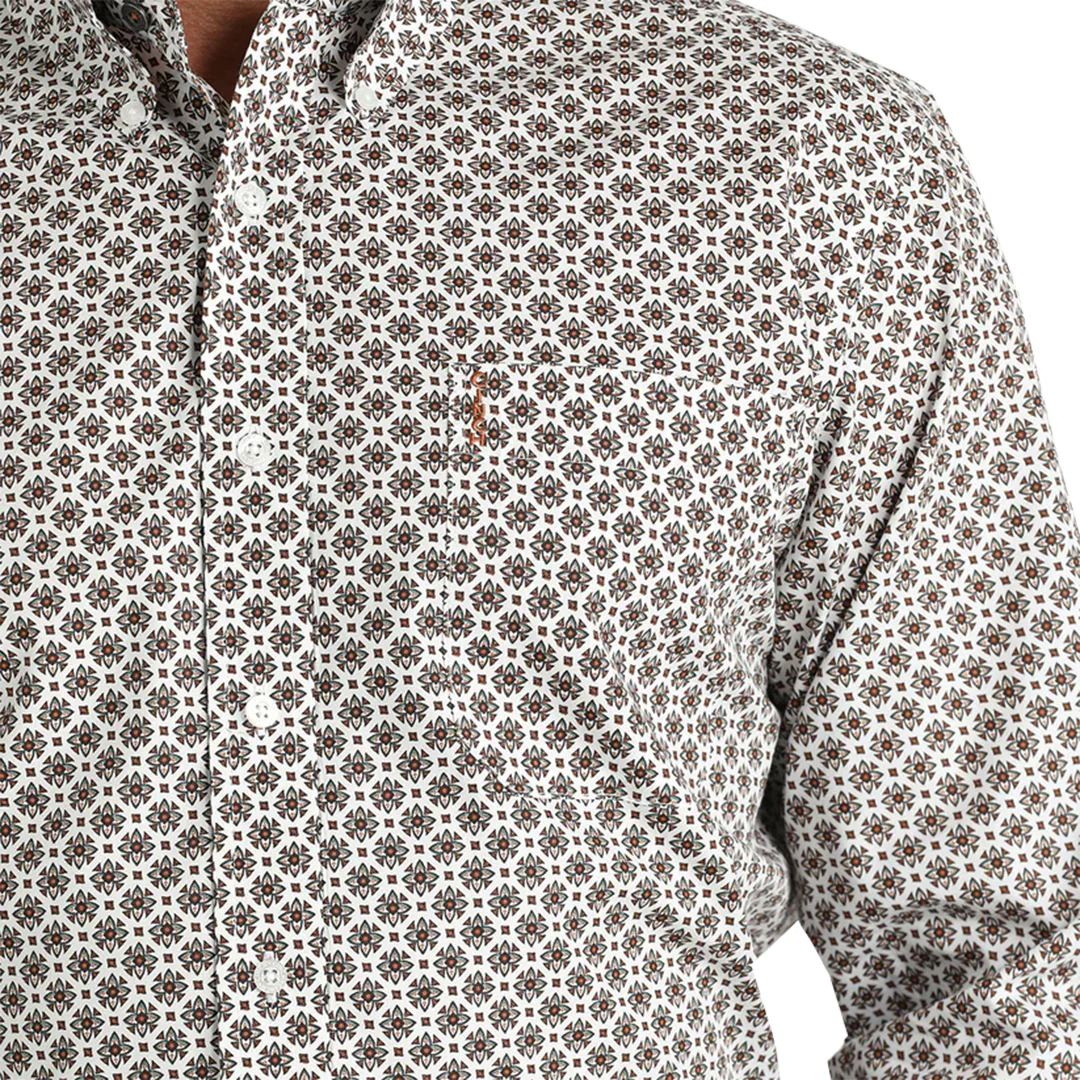 Cinch Men's Geometric Print Long Sleeve Button Shirt