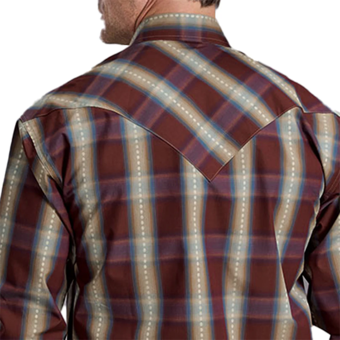 Stetson Men's Plaid Long Sleeve Snap Shirt