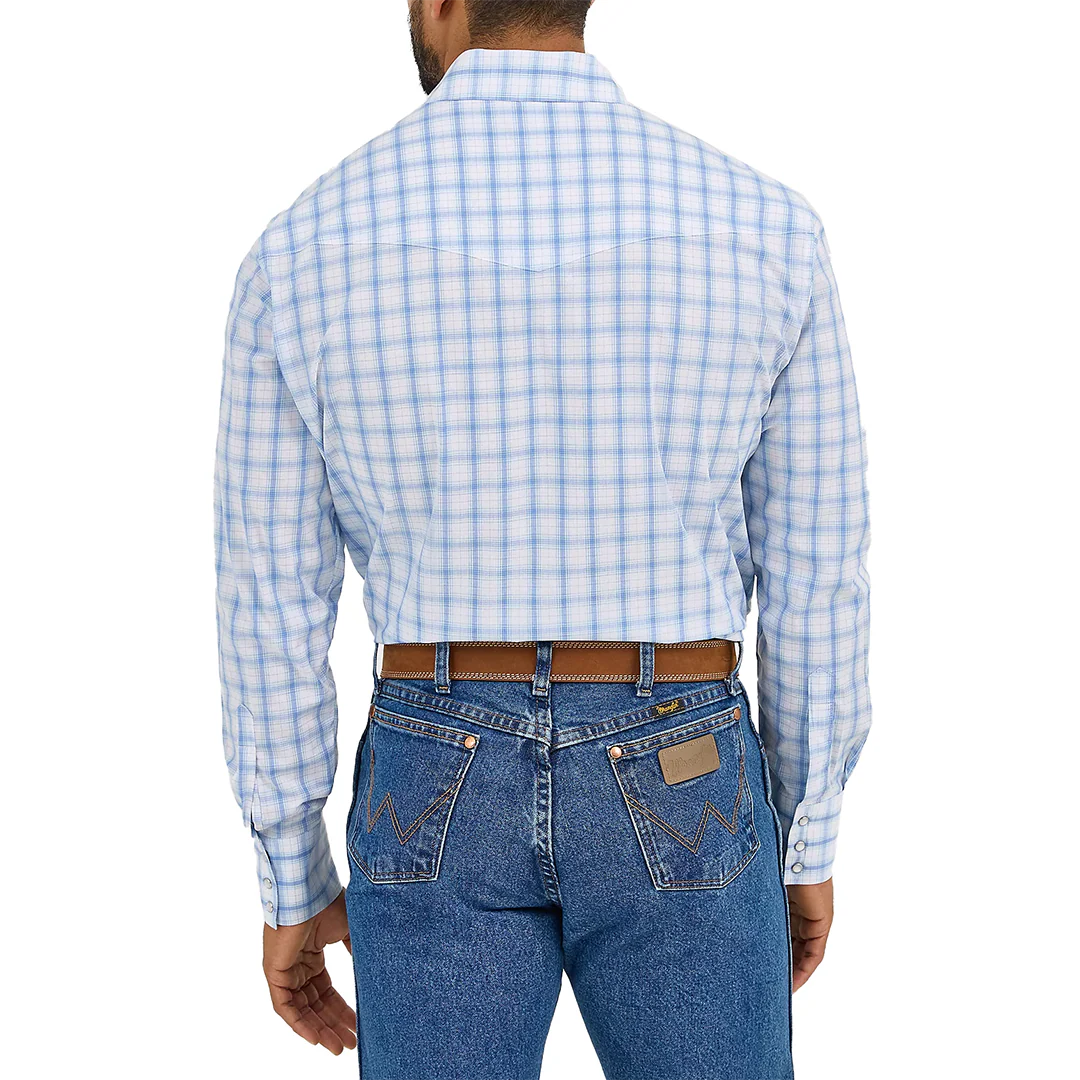 Wrangler Men's Wrinkle Resist Plaid Long Sleeve Snap Shirt