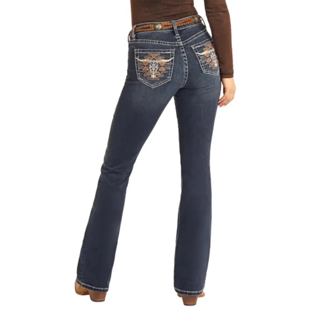 Rock & Roll Denim Women's Steer Head Bootcut Jeans