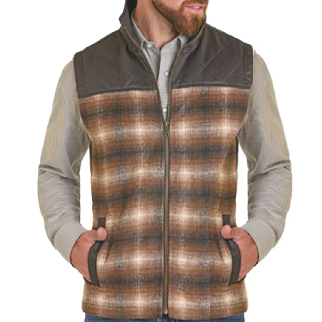 Powder River Outfitters Men's Plaid Yarndye Arizona vest