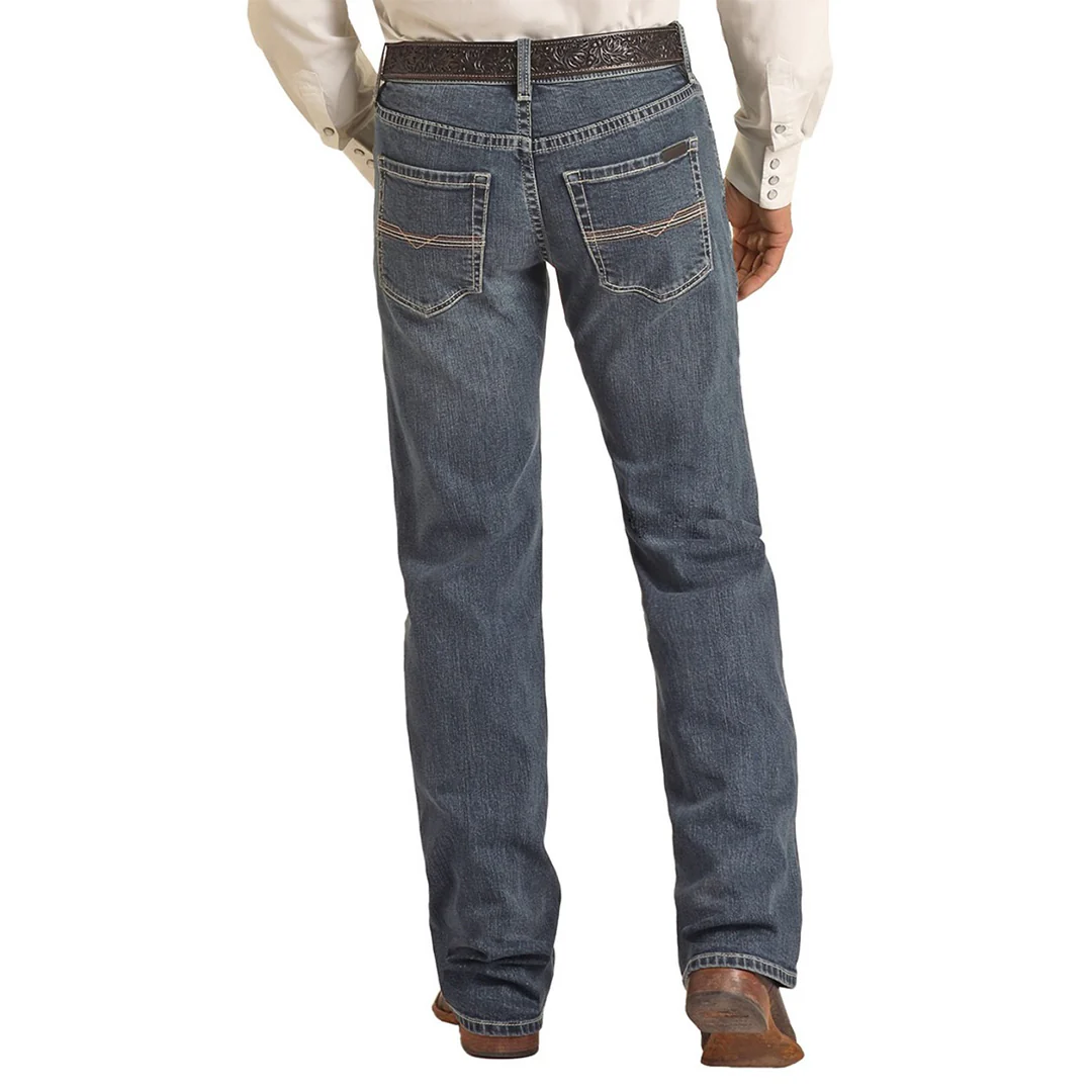 Rock & Roll Denim Men's Vintage 46' Relaxed Tapered Stackable Bootcut Jeans