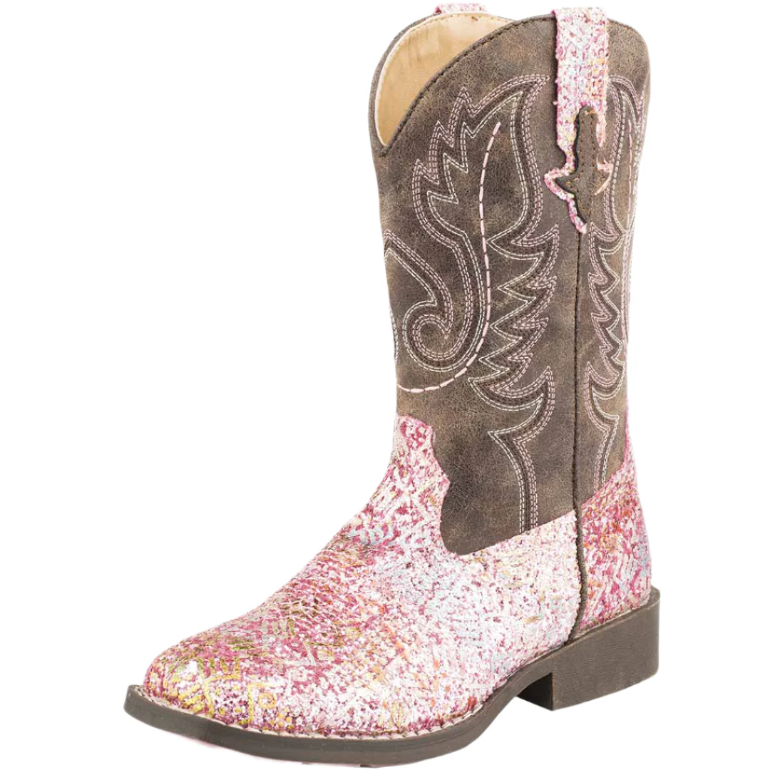 Roper Girls' Azteka Glitter Cowgirl Boots