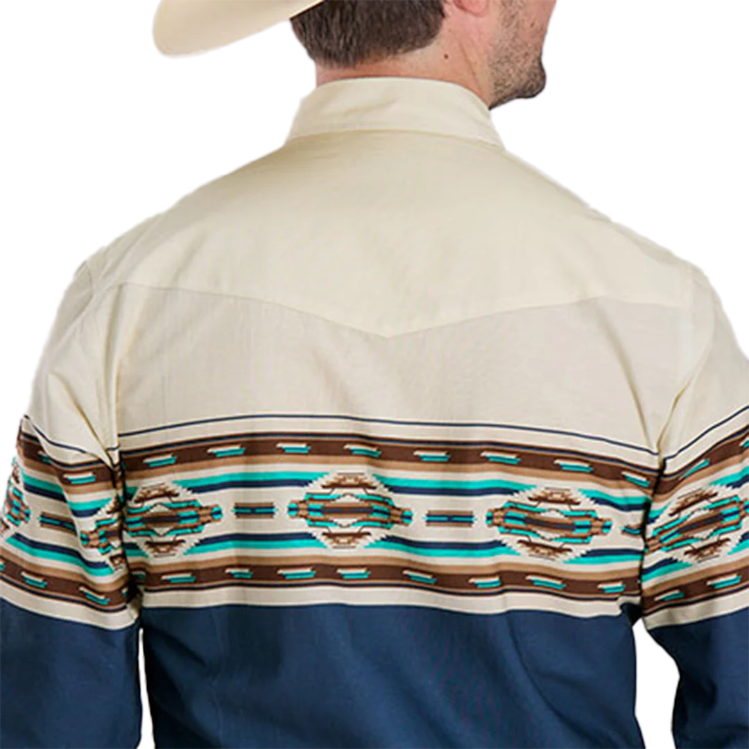 Roper Men's Vintage Collection Aztec Border Snap Shirt