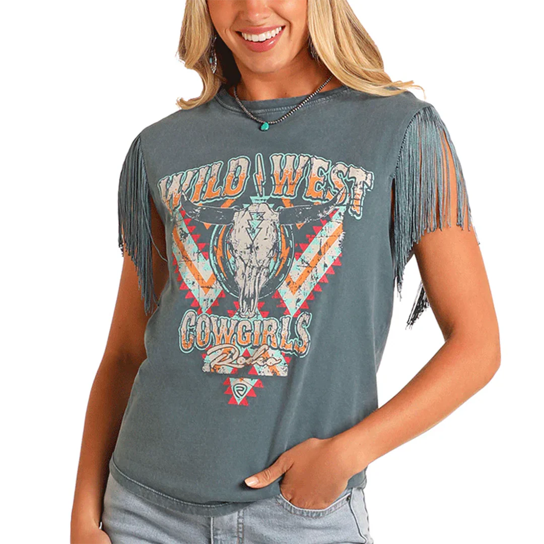 Rock & Roll Denim Women's Fringe Graphic T-Shirt