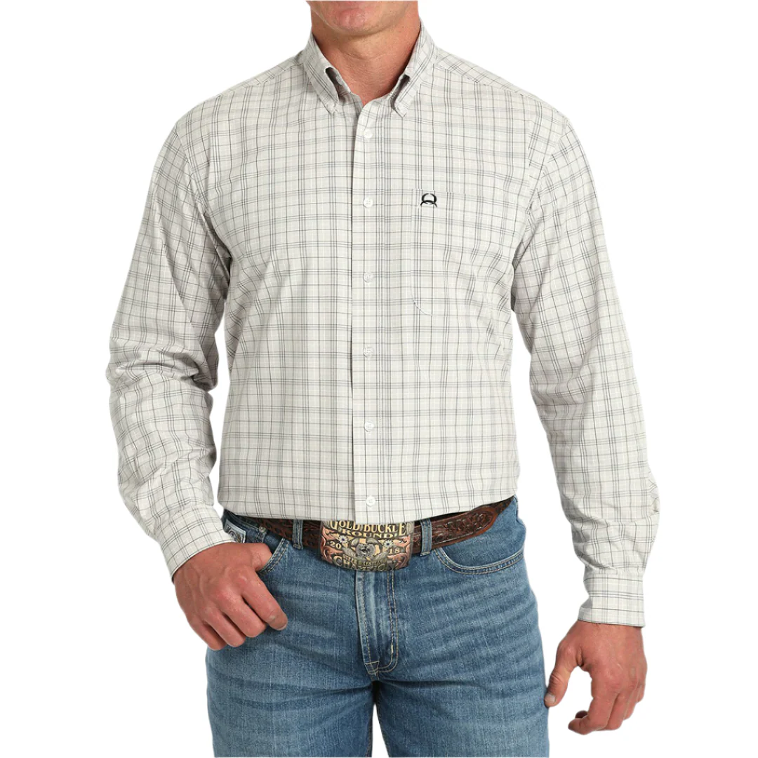 Cinch Men's Plaid Long Sleeve Button Shirt