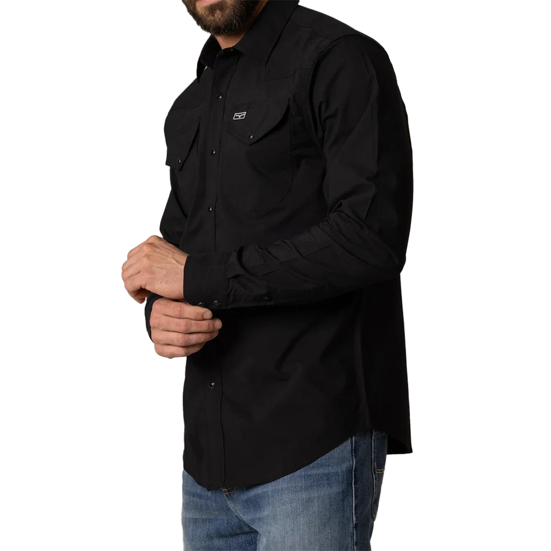 Kimes Ranch Men's Blackout Dress Long Sleeve Snap Shirt