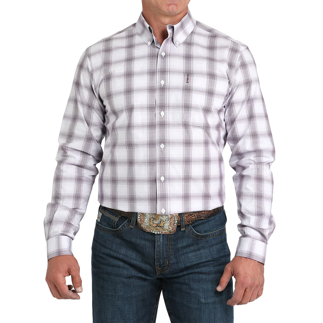 Cinch Men's Plaid Long Sleeve Button-Down Shirt