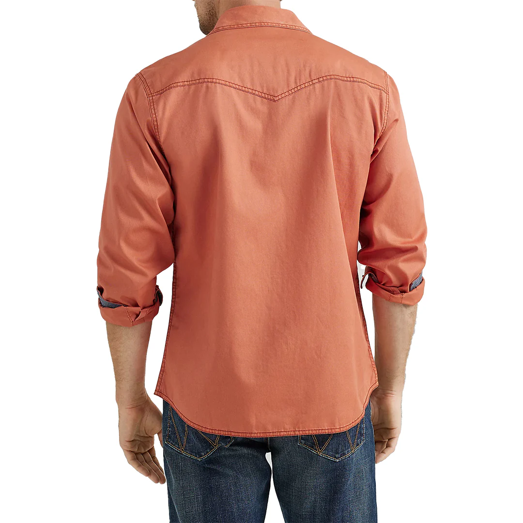 Wrangler Men's Retro Premium Western Snap Solid Shirt
