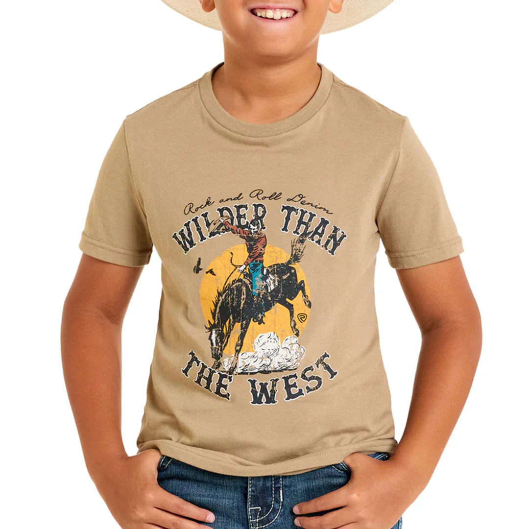 Rock & Roll Denim Boys' Wilder Than The West Graphic T-Shirt