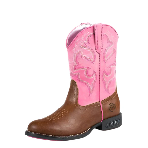 Roper Girls' Lighting Round Toe Light Up Cowgirl Boots