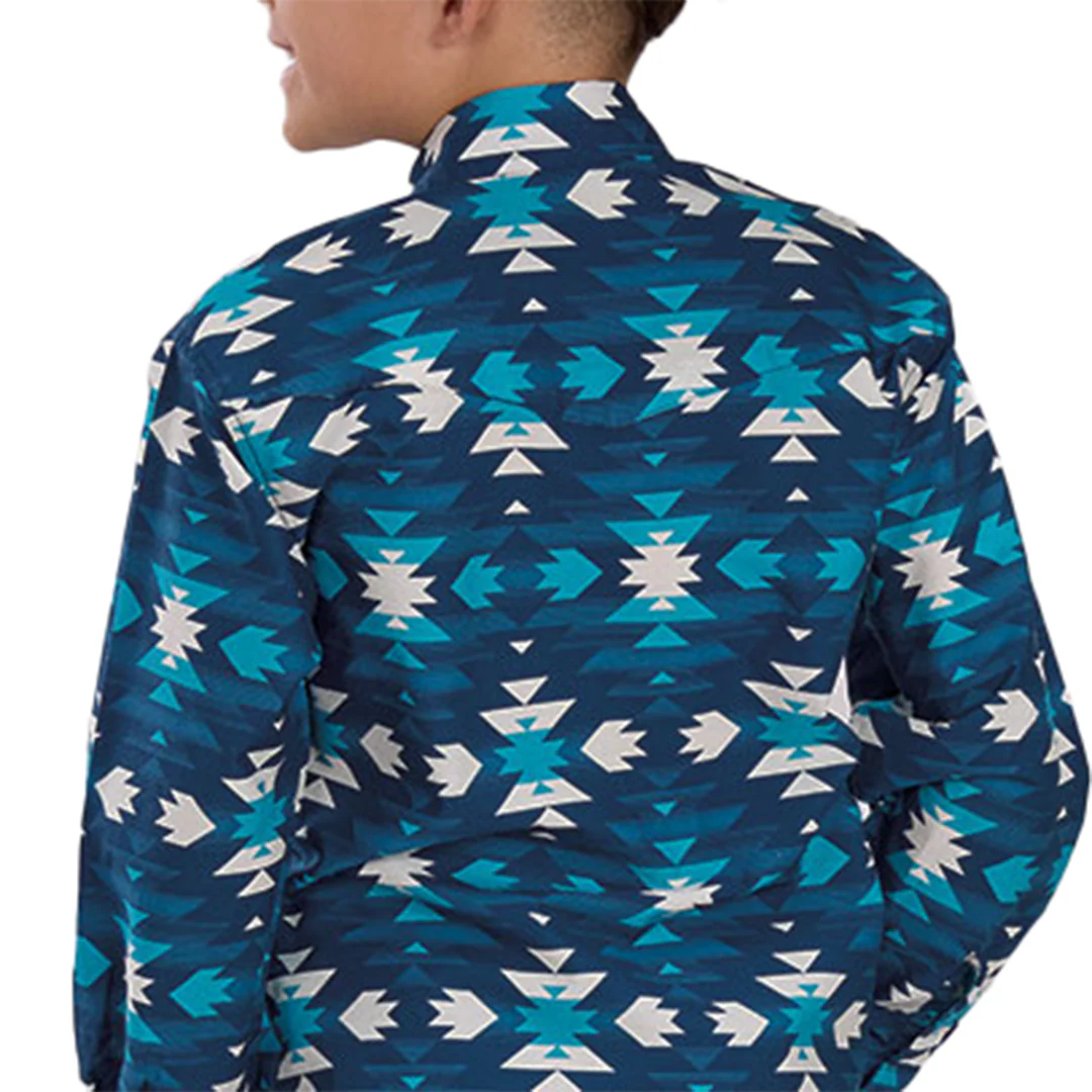 Roper Boys' Aztec Long Sleeve Snap Shirt