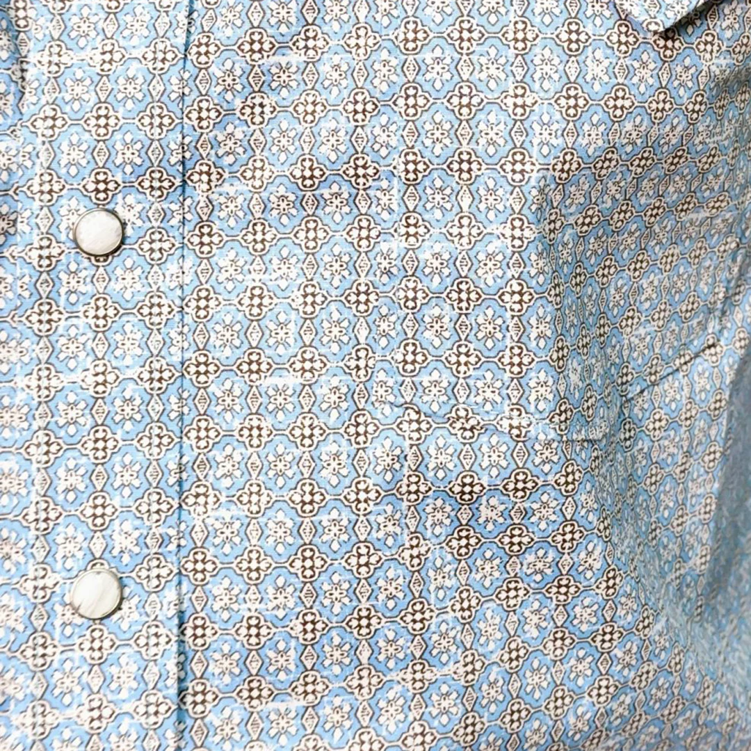 Rough Stock Men's Vintage Print Long Sleeve Snap Shirt