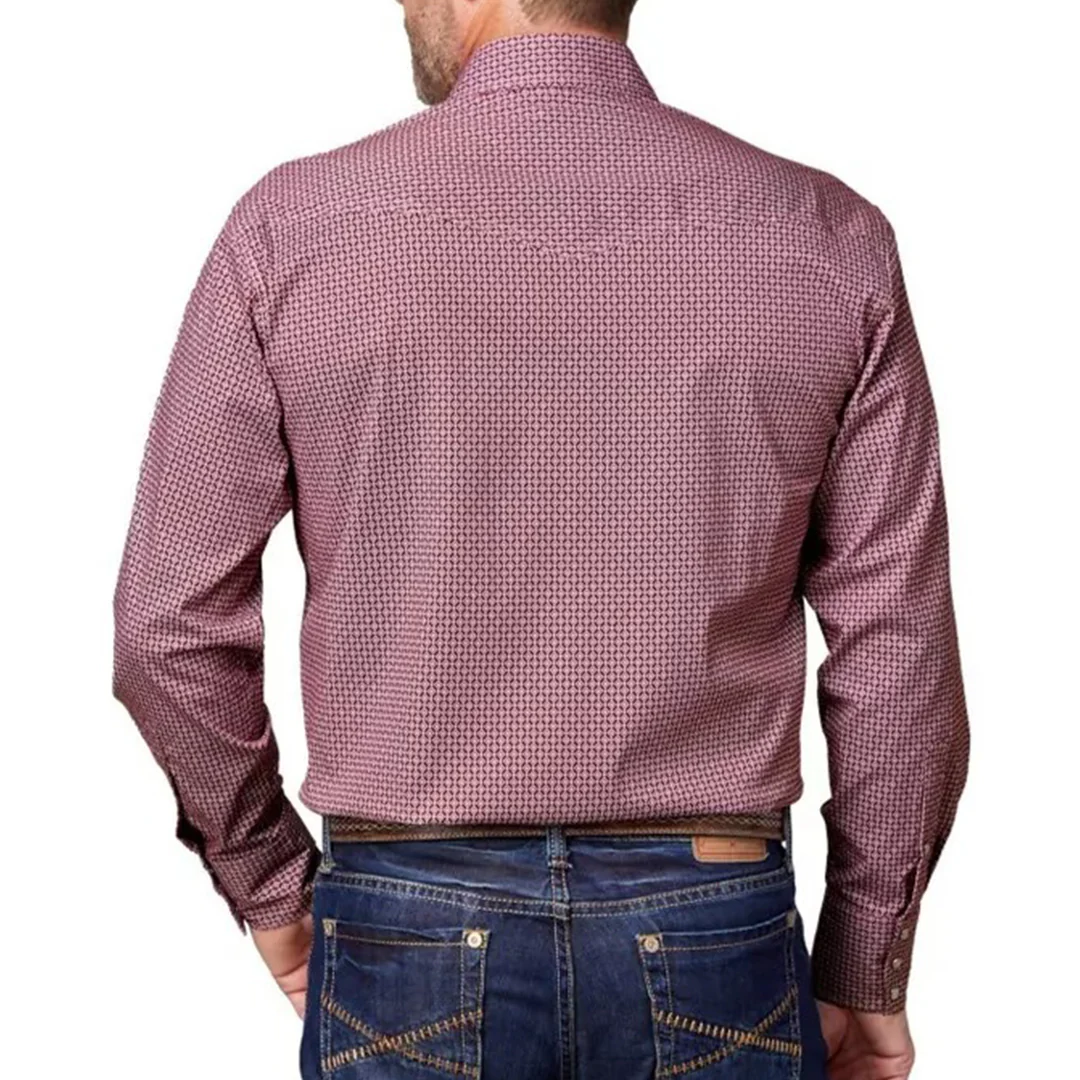 Roper Men's Amarillo Geo Print Snap Stretch Western Shirt