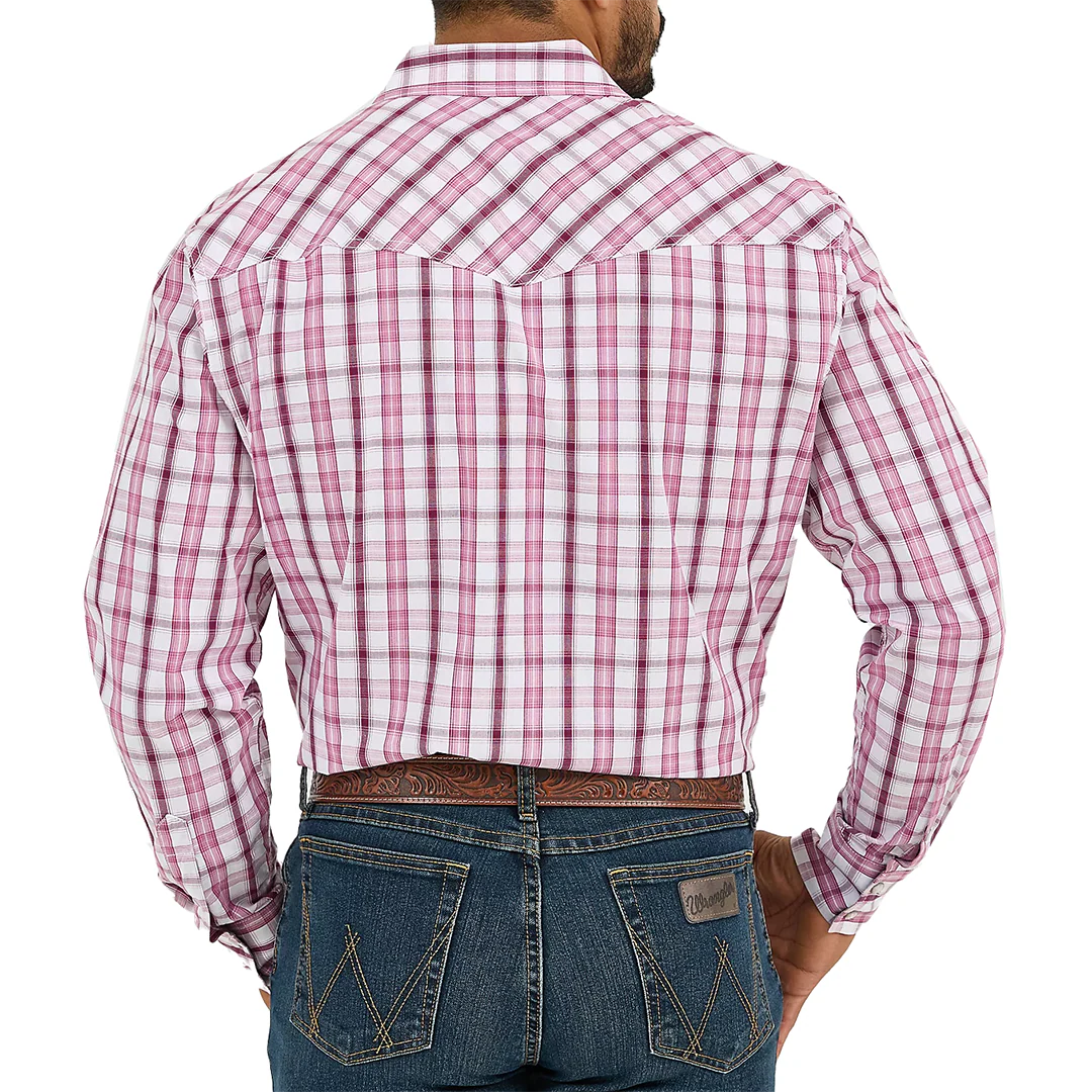 Wrangler Men's 20X Competition Advanced Comfort Plaid Long Sleeve Snap Shirt