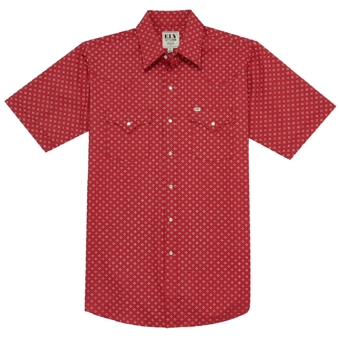 Ely Cattleman Men's Bandana Print Short Sleeve Snap Shirt