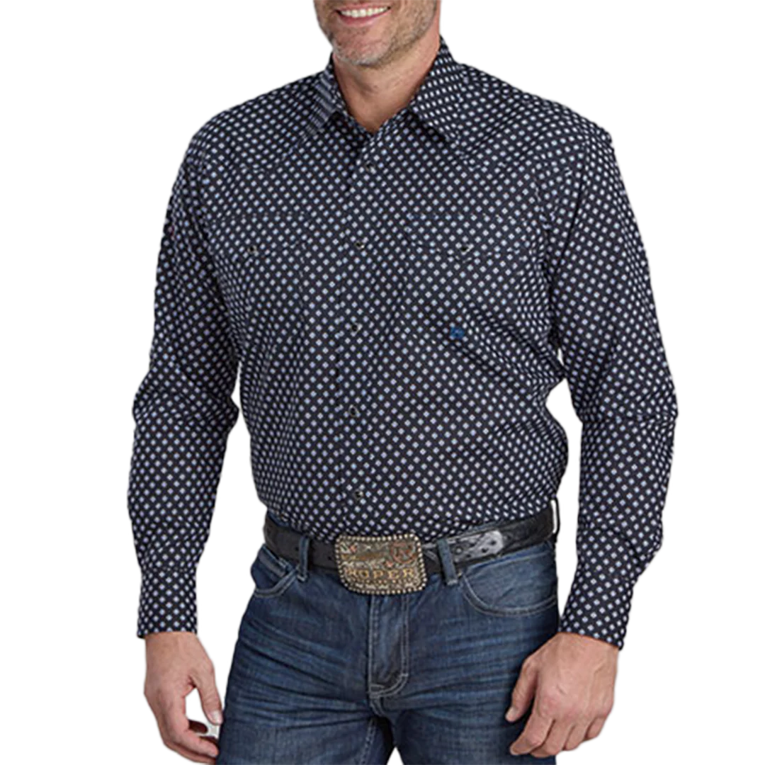 Roper Men's Amarillo Collection Allover Print Long Sleeve Snap Shirt