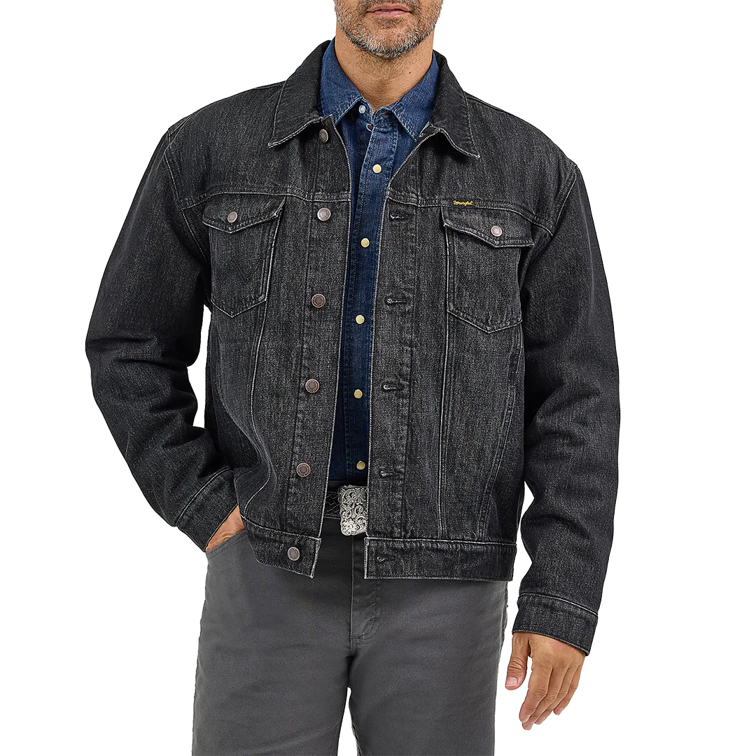 Wrangler Men's Flannel Lined Western Denim Jacket