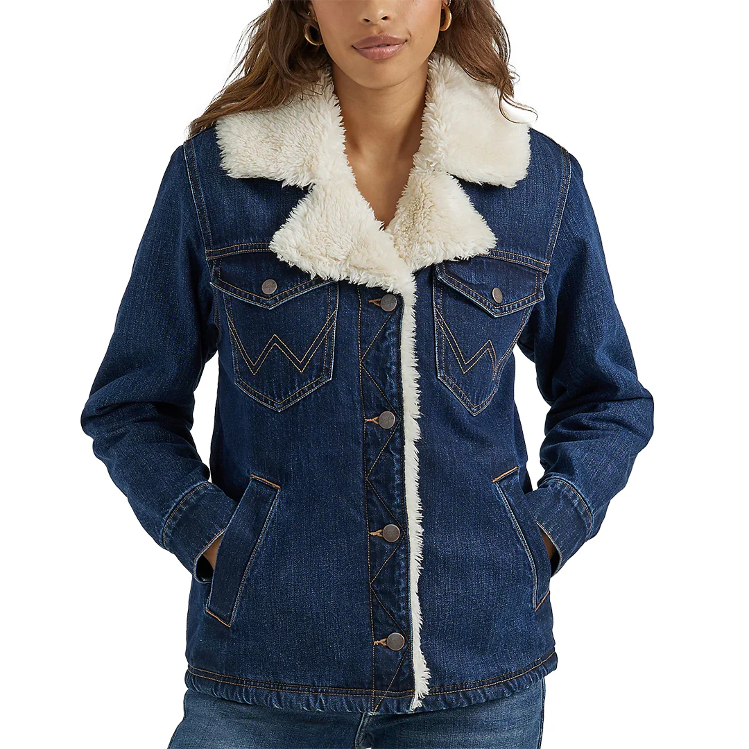 Wrangler Women's Western Sherpa Lined Denim Wrange Coat