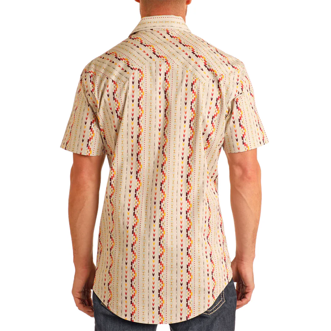 Rock & Roll Denim Men's Digital Aztec Short Sleeve Snap Shirt
