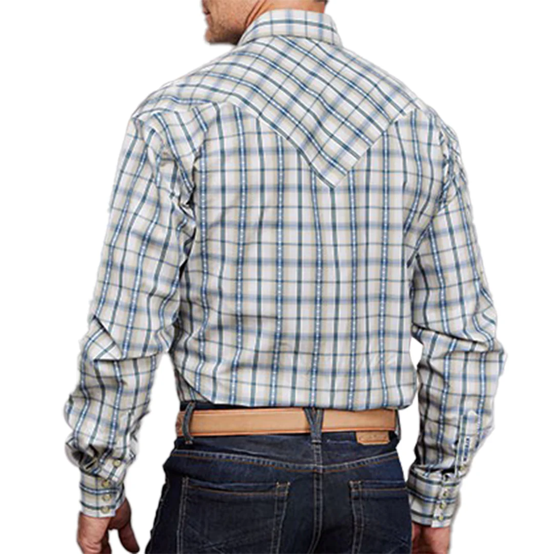 Stetson Men's Shadow Dobby Plaid Snap Shirt