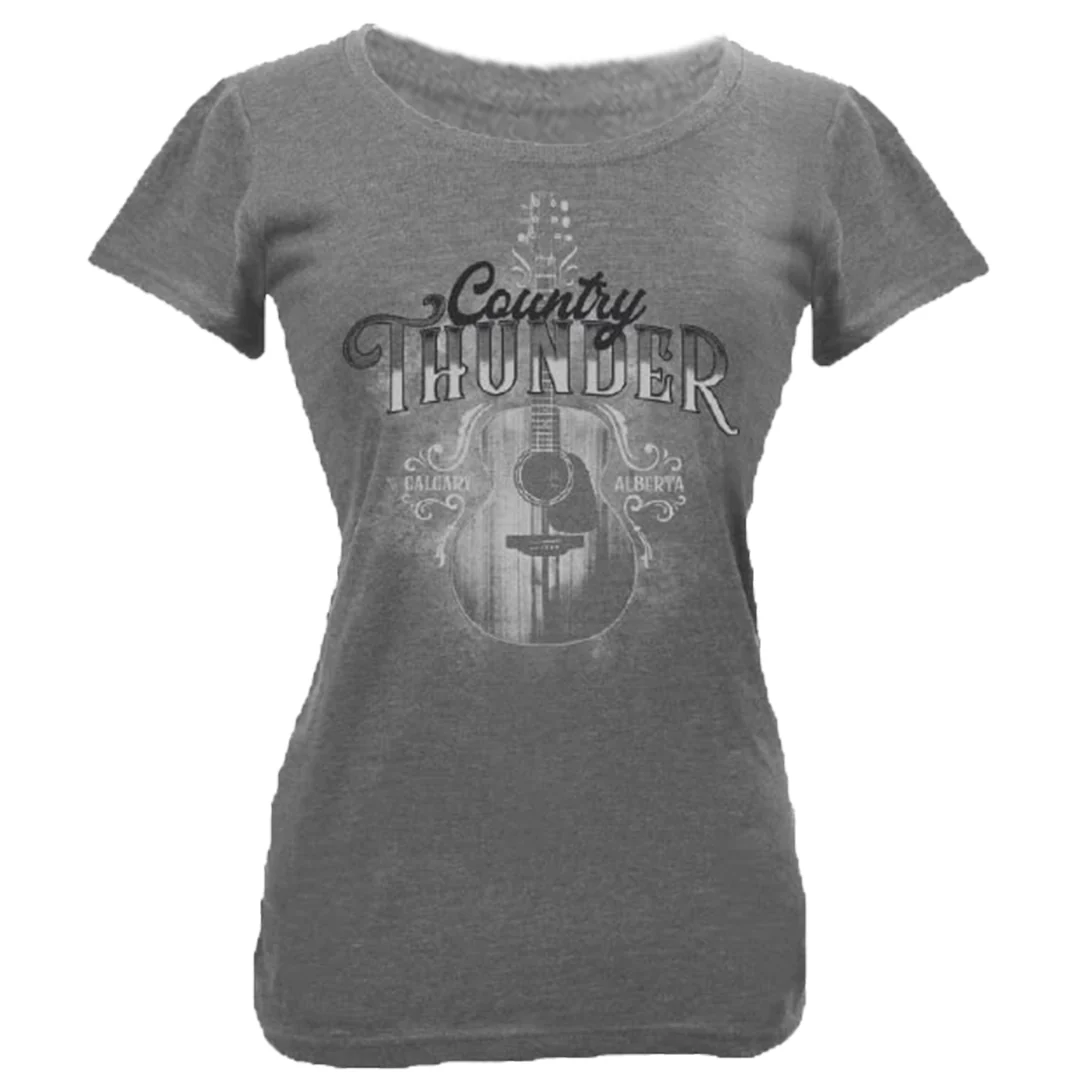 Country Thunder Women's Guitar Graphic T-Shirt