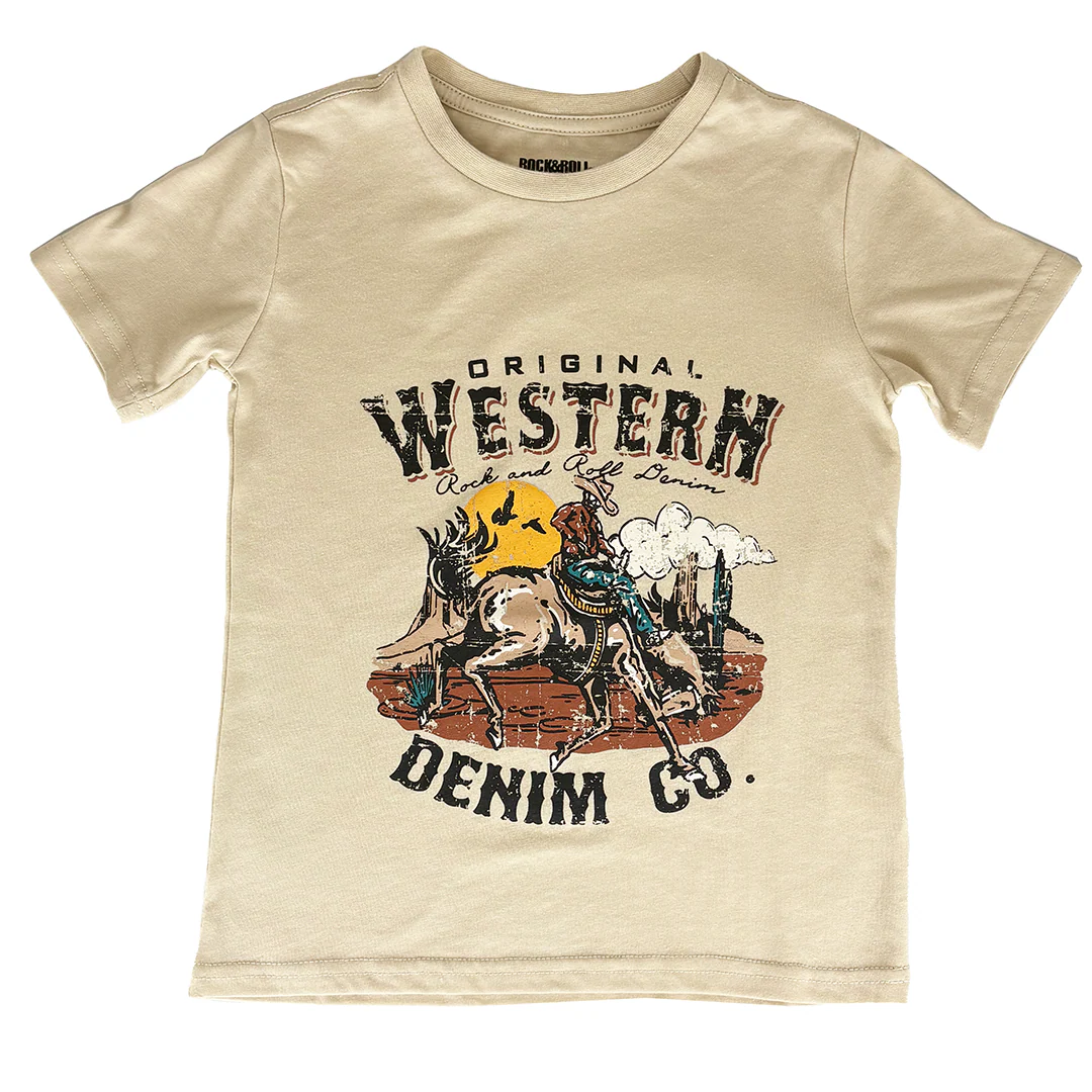 Rock & Roll Boys' Denim Graphic T-Shirt