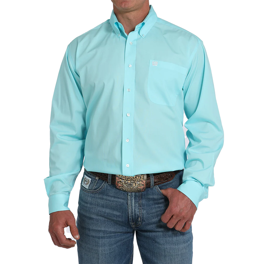 Cinch Men's Solid  Long Sleeve Button Shirt