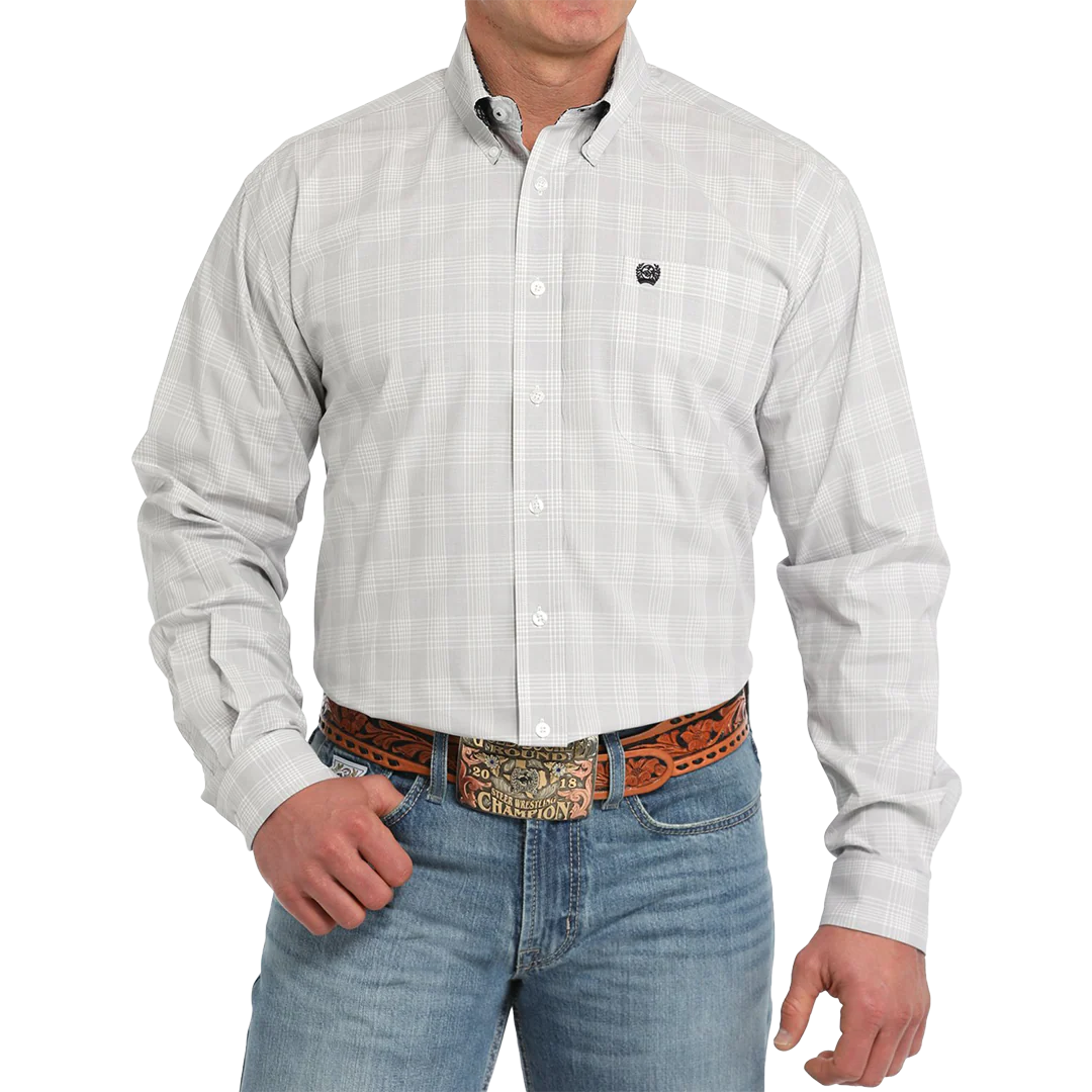 Cinch Men's Plaid Long Sleeve Button-Down Shirt