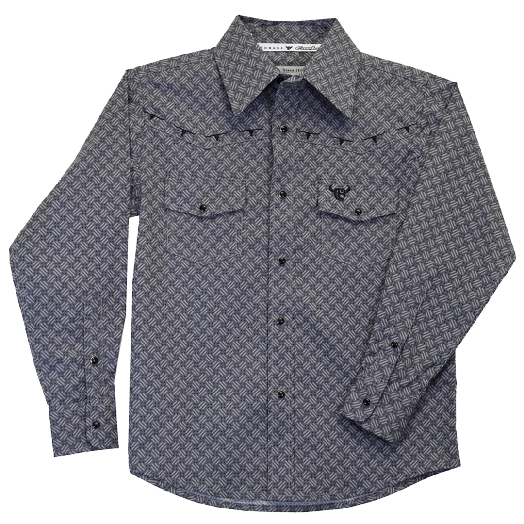 Cowboy Hardware Boys' Geometric Print Snap Shirt