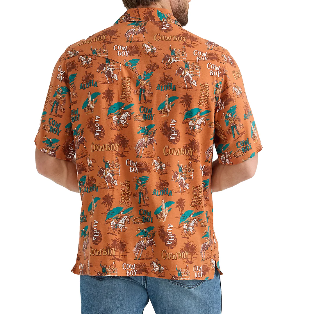 Wrangler Men's Coconut Cowboy Short Sleeve Snap Shirt