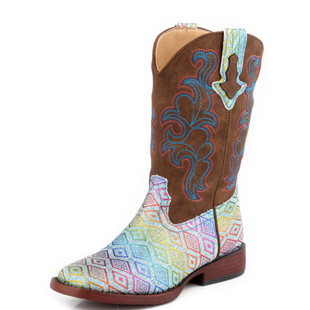 Roper Toddler Girls' Aztec Glitter Cowgirl Boots