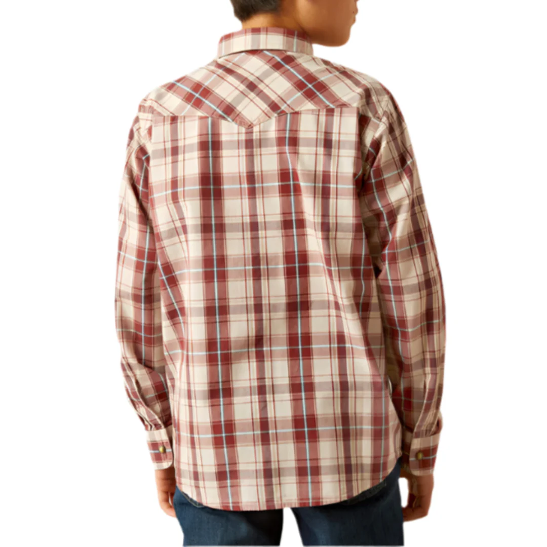 Ariat Boys' Retro Plaid Hendricks Long Sleeve Button Shirt