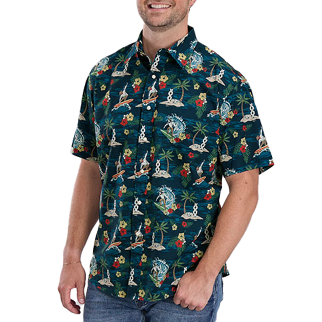 Roper Men's Cowboy Surf Short Sleeve Snap Shirt