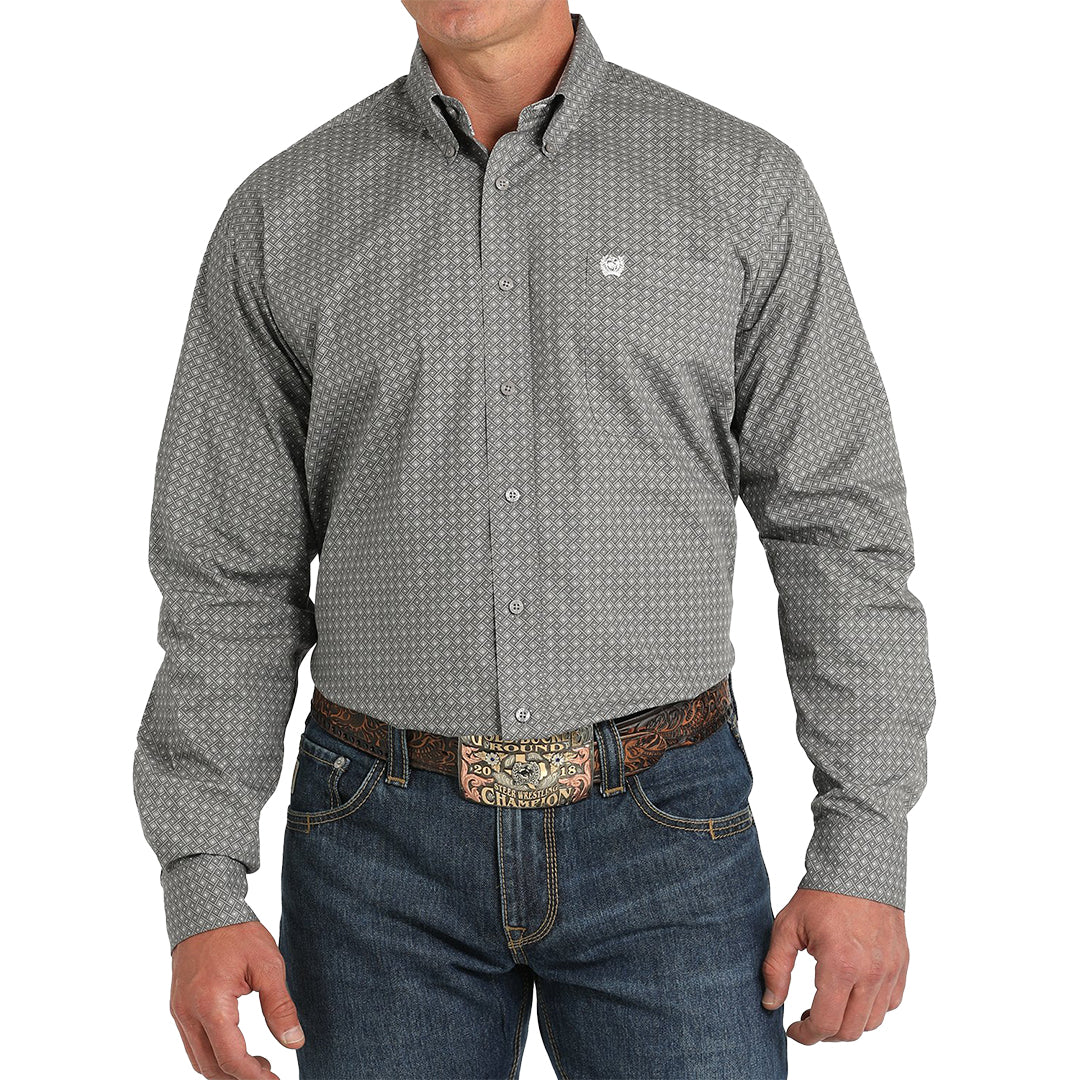 Cinch Men's Geometric Print Long Sleeve Button Shirt
