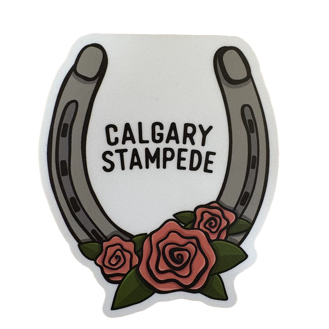 Calgary Stampede Horse Shoe Roses Sticker