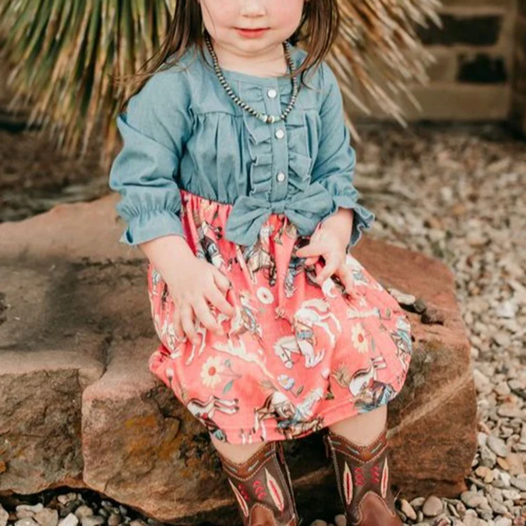 Shea Baby Baby Girls' A Cowgirl Thing Denim Dress