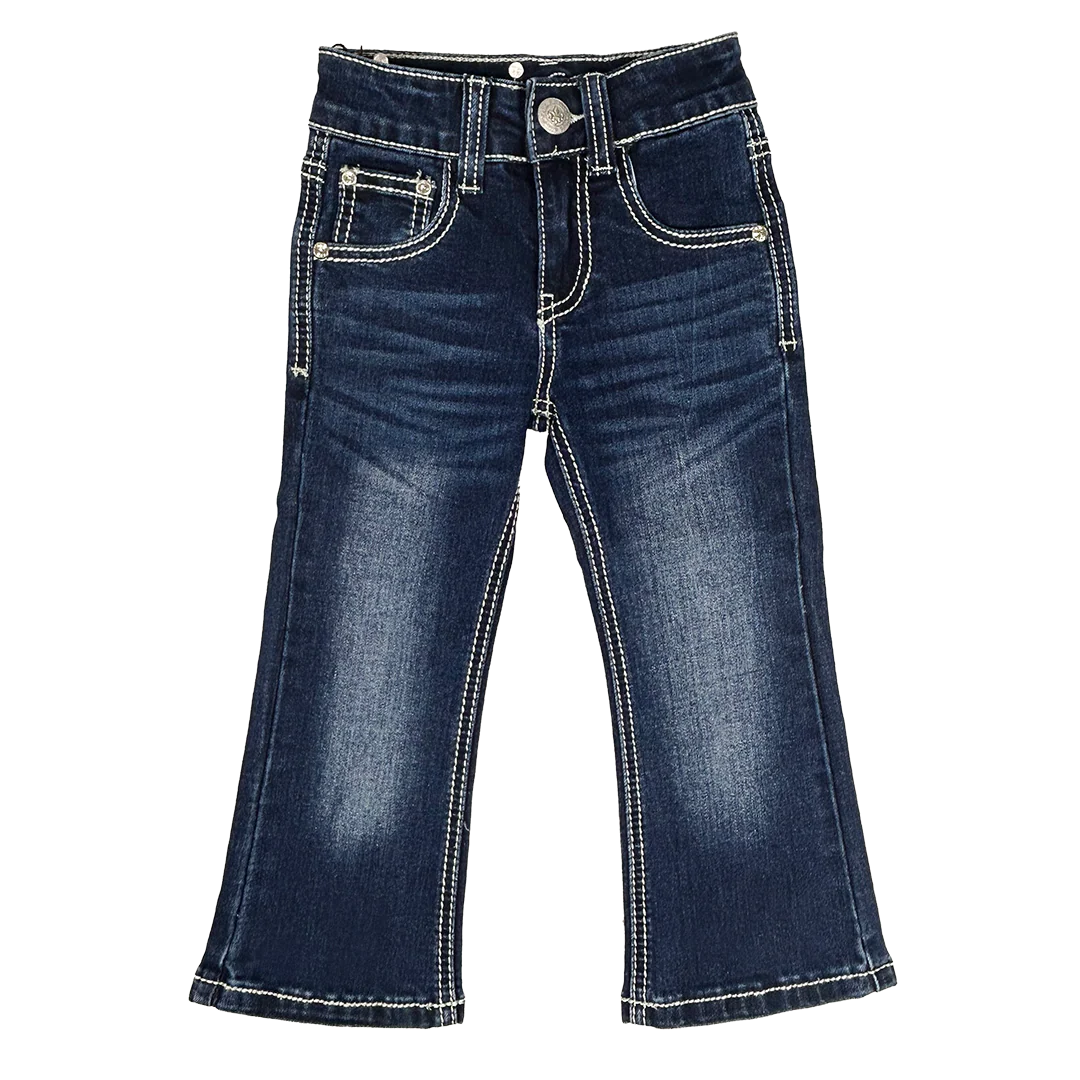 Rodeo Girl Girls' Floral Embroidery Bootcut Jeans