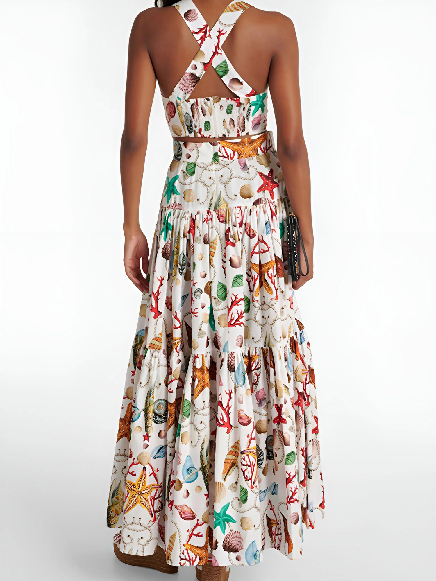 Printed Pleated Skirt Set