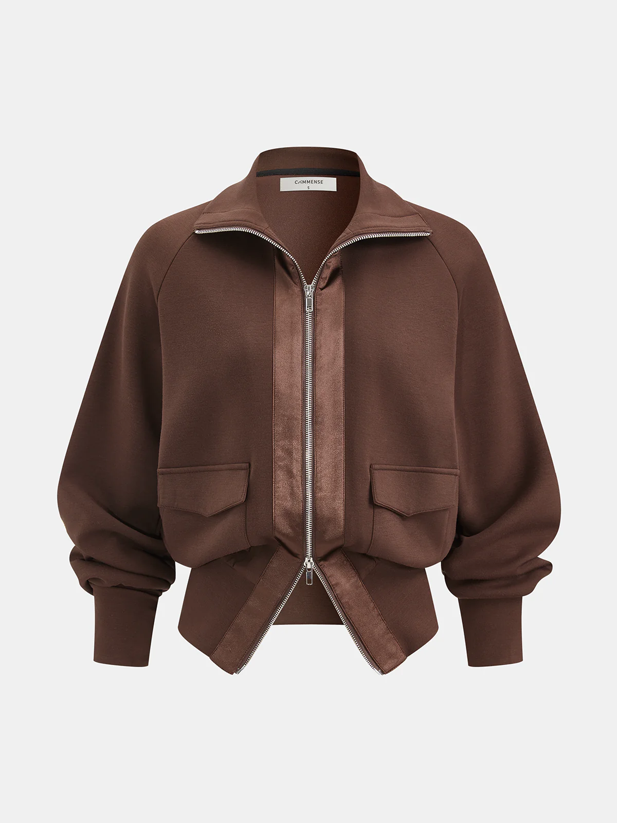 Zipper Jacket & Elastic-Waist Pants Set