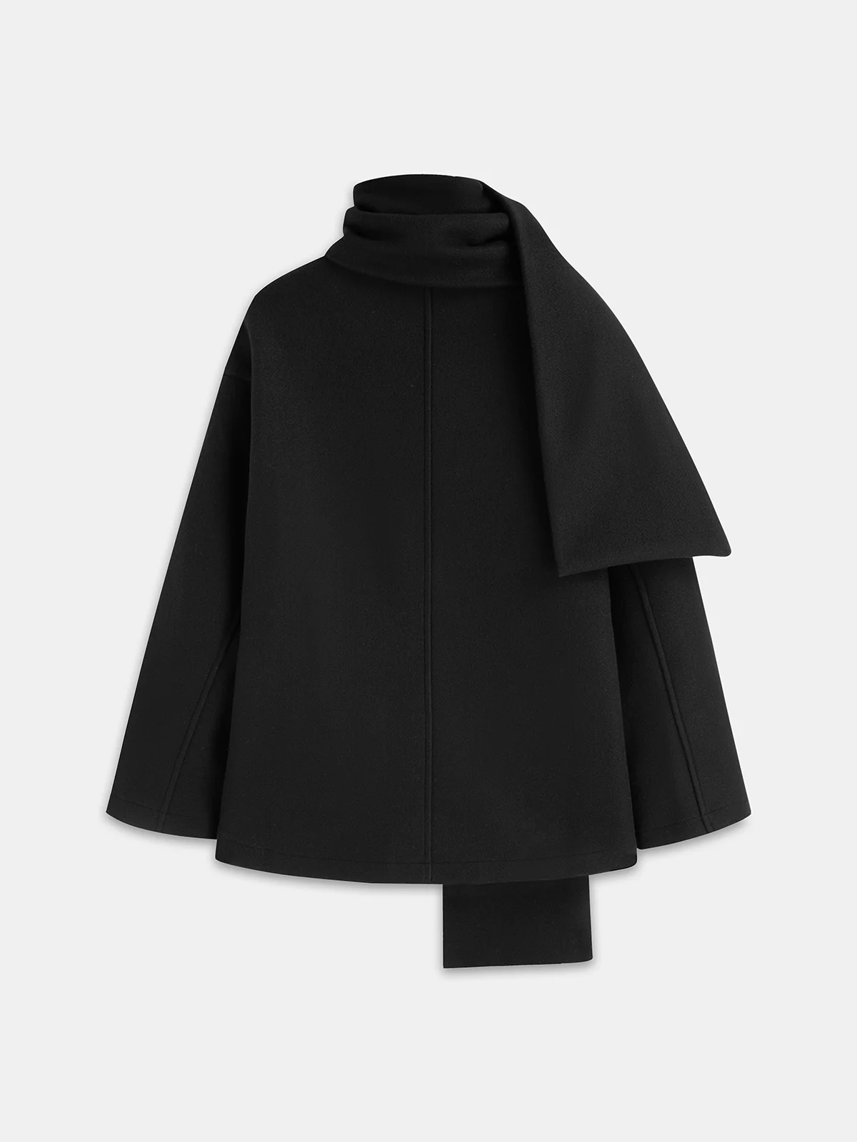 Scarf-Accented Wool Jacket