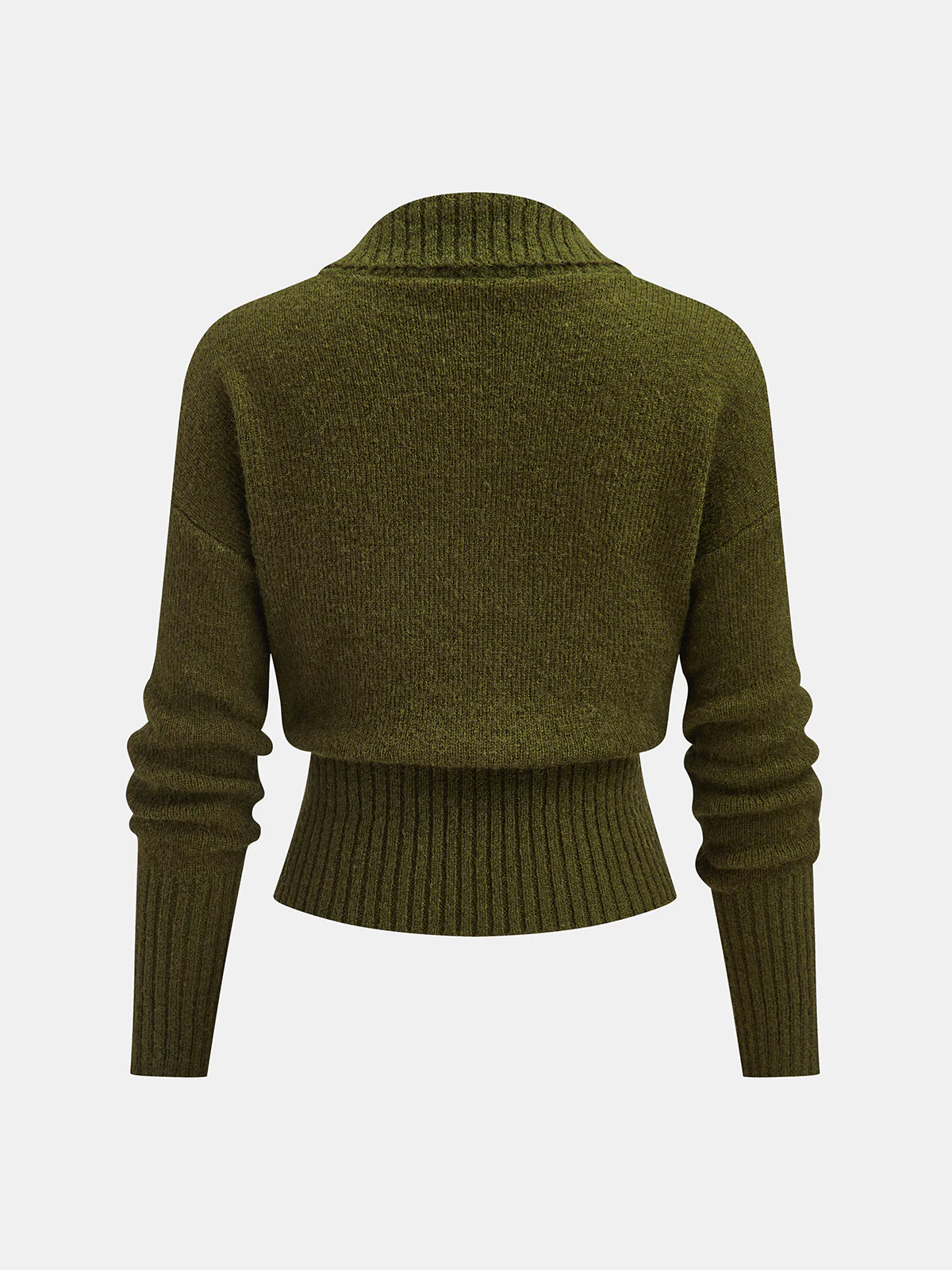 Wool Blend Wrap V-Neck Sweater