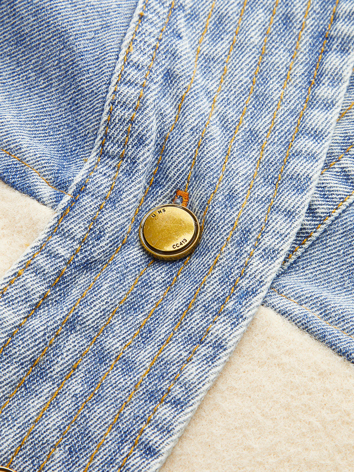 V-Neck Paneled Denim Cardigan