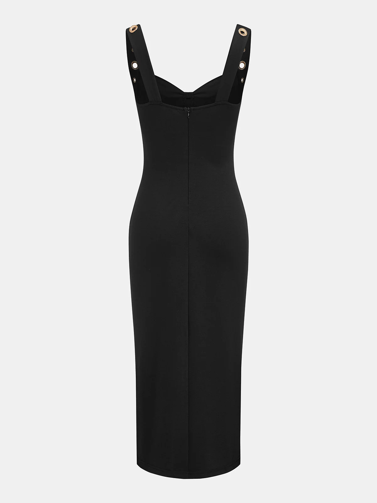 Rommet-Embellished Midi Dress with Side Slit