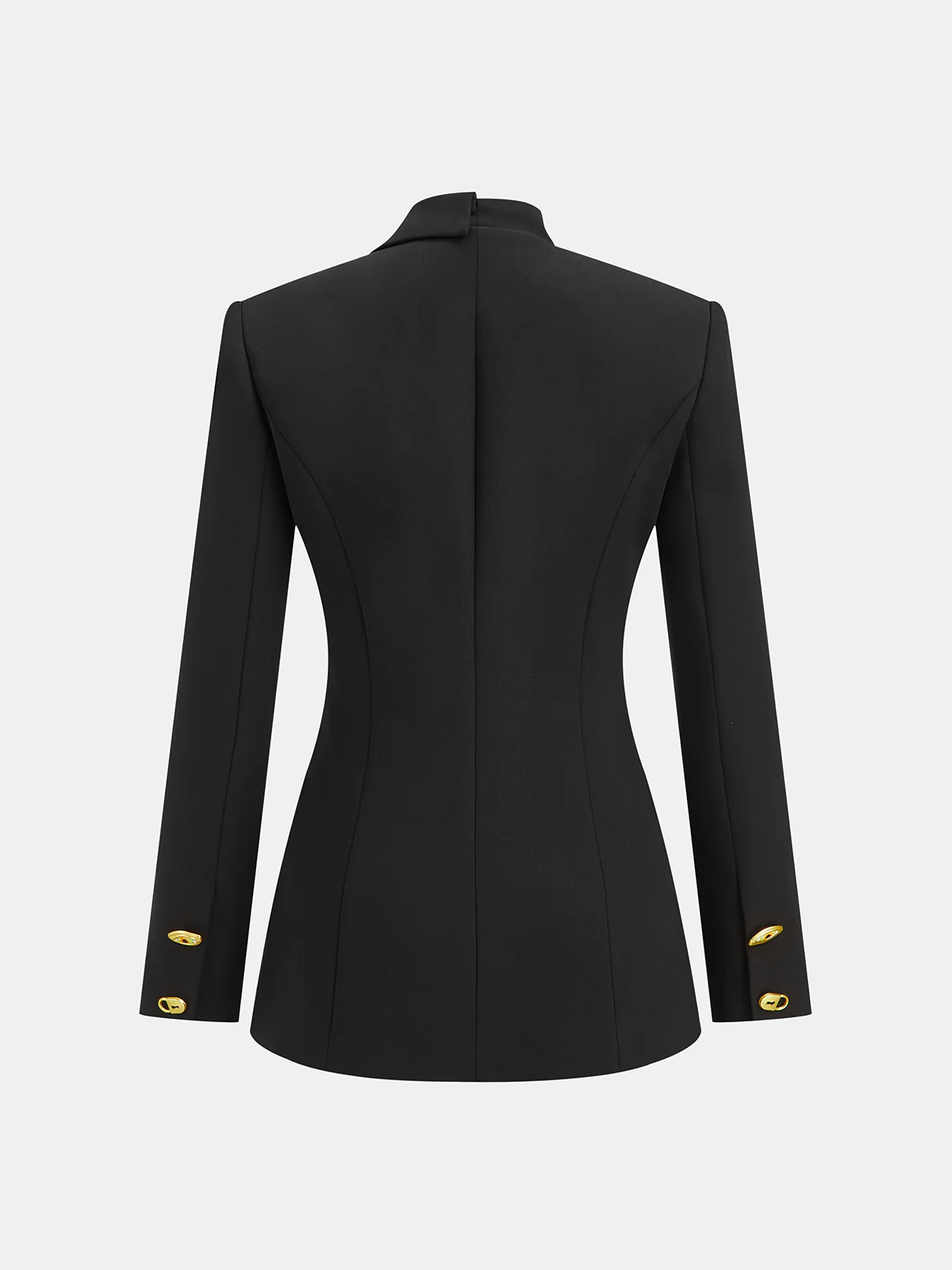 Asymmetrical Design Golden Button Blazer