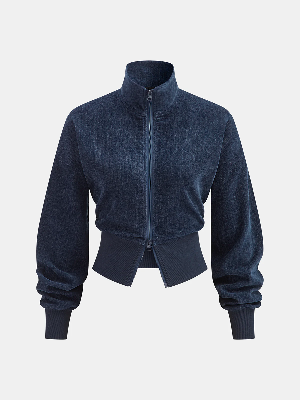 Velvet Zip-Up Jacket & Wide-Leg Pants Set